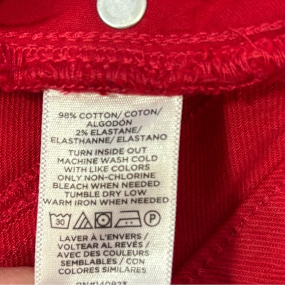 LOFT Red The Cut Off Denim Short - 32/14 NWT - Picture 5 of 7